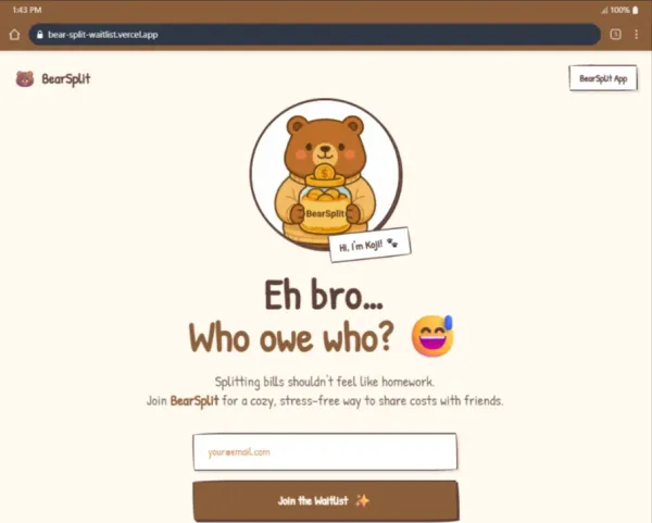 BearSplit Waitlist
