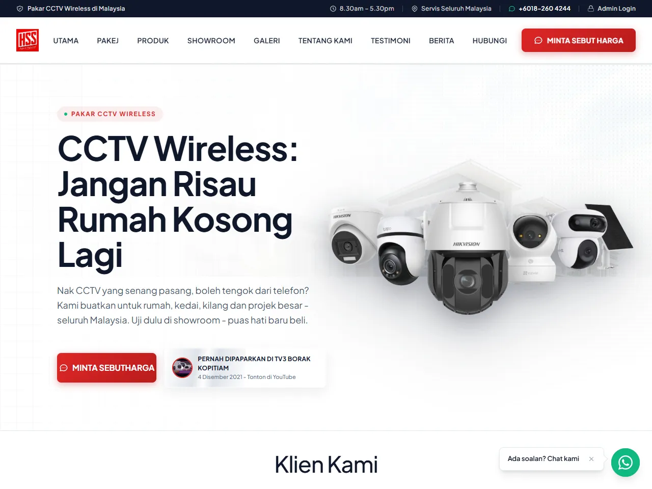 HSS Wireless CCTV desktop website
